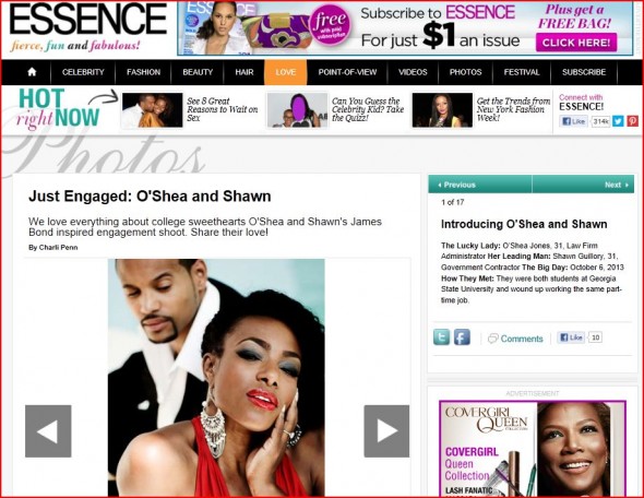 Essence magazine features engagement by Nadia D Photography