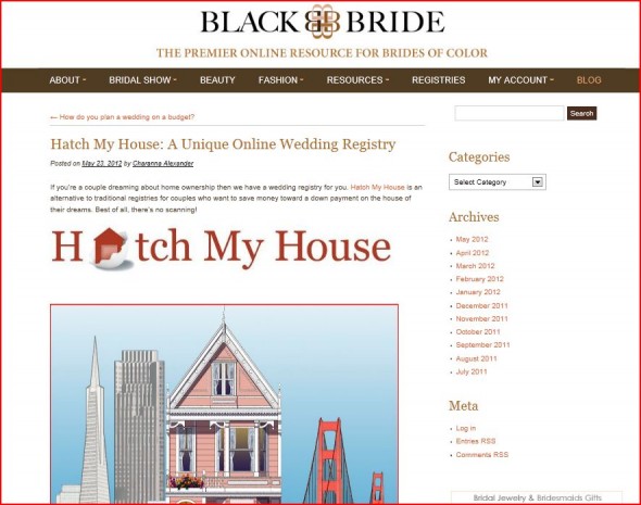 BlackBride features Hatch My House