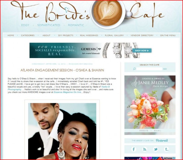 The Bride's Cafe features engagment by Nadia D Photography