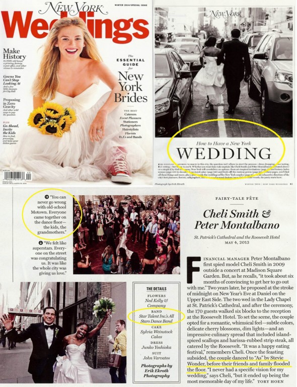 NY Weddings featured Star Talent